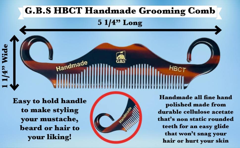 G.B.S Men's Grooming, Hand-made of Quality Cellulose Acetate, Anti-static No Cling No Snag Smooth Edges Beauty and Personal Care G.B.S