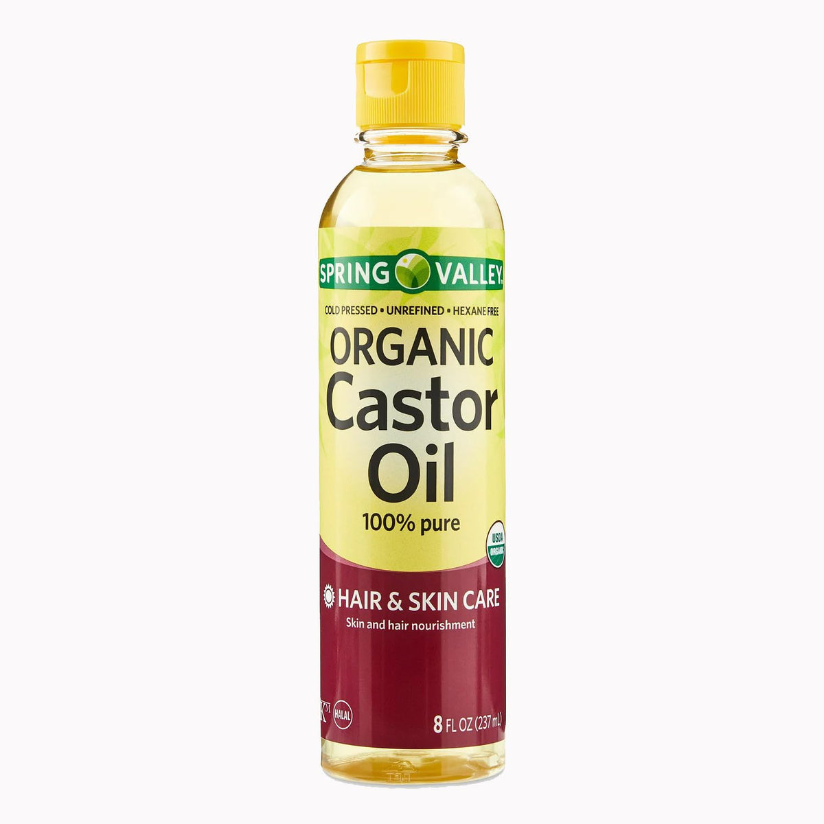 Olive You Spring Valley Organic Castor Oil 100 percent pure, 8 Fluid Ounces
