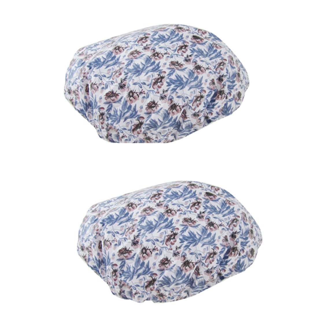 Ruilogod Lady Floral Print Elastic Hem Water Resistant Bathing Shower Cap 2 Pcs (id: 4f1 795 d5a e49 a2a Beauty and Personal Care Ruilogod