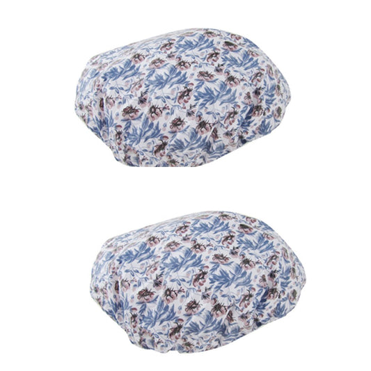 Ruilogod Lady Floral Print Elastic Hem Water Resistant Bathing Shower Cap 2 Pcs (id: 4f1 795 d5a e49 a2a Beauty and Personal Care Ruilogod