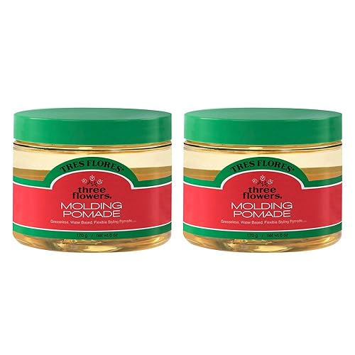 Three Flowers Tres Flores Molding Hair Styling Cream Pomade, for All Hair Types - 6 Oz (2 Pack) Beauty & Personal Care Three Flowers