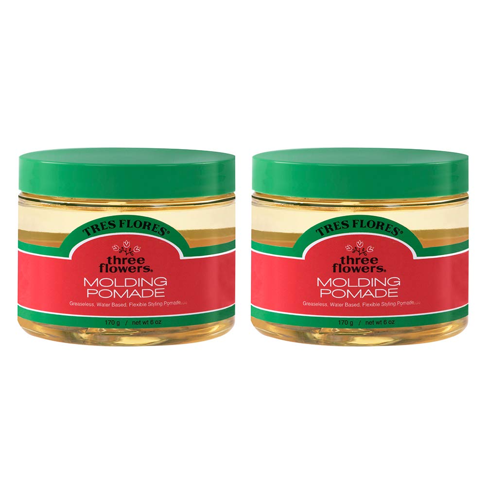 Three Flowers Tres Flores Molding Hair Styling Cream Pomade, for All Hair Types - 6 Oz (2 Pack) Beauty & Personal Care Three Flowers