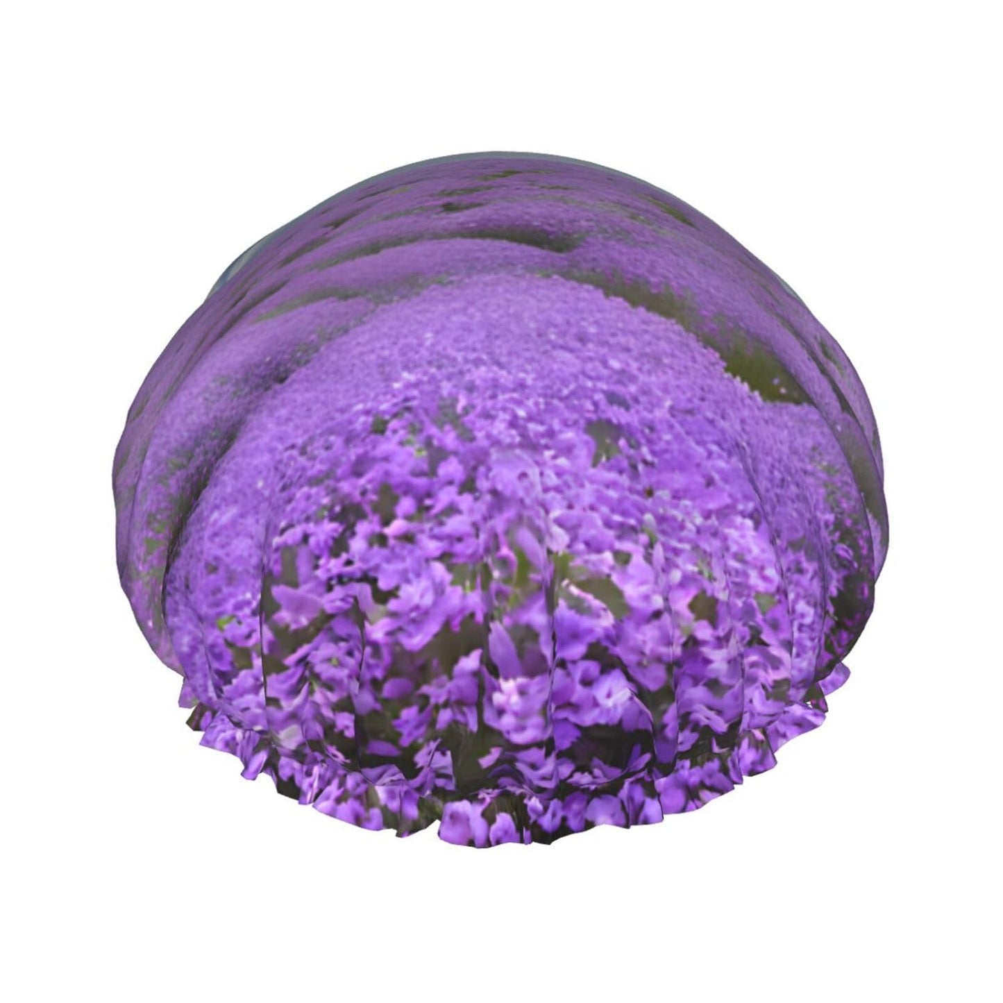 Lavender Flower Printed Double Layer Lined Shower Cap,Shower Caps For Women Reusable Beauty and Personal Care BEIVGOXL