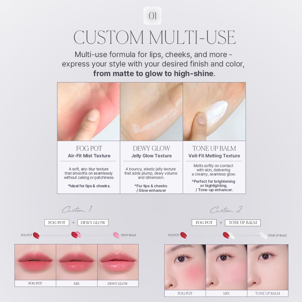 Heart Percent Dote On Mood Custom Lip & Cheek Single - Blendable & Buildable Jelly Glow Shine Balm, Long-Lasting Lightweight Multi-Use Glow Enhancer Beauty and Personal Care Heart Percent
