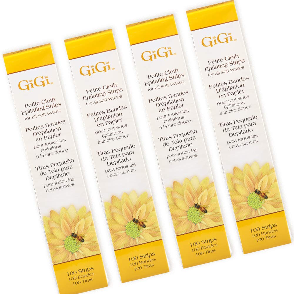 GiGi Waxing Strips for Hair Waxing - Facial Wax Strips for Hair Removal, Petite Cloth Epilating Strip, 4 Pack Beauty and Personal Care GIGI