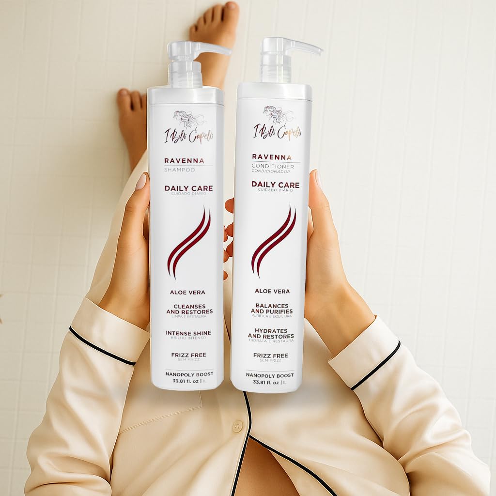 I Belli Capelli Ravenna Aloe Vera Shampoo & Conditioner Set - Paraben-Free, Deep Moisture, Breakage Reduction for Dry, Damaged & All Hair Types, 2×1L Beauty & Personal Care I Belli Capelli
