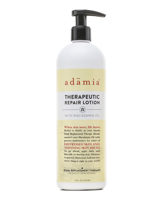 Adamia Therapeutic Repair Lotion with Macadamia Nut Oil and Promega-7, 16 Fl Oz Bottle- Fragrance Free, Paraben Free, Non GMO, White Beauty & Personal Care Adamia