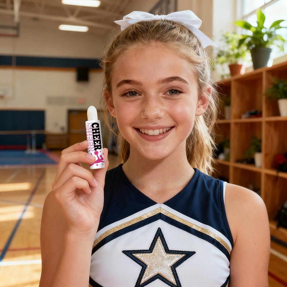 Peacoblue 160Pcs Lip Balm Labels Sticker for Tubes 2.1"x1.7" Cheerleading party, 8 Styles Waterproof Chapstick Labels Glossy for Homemade Lip Balm Beauty and Personal Care peacoblue