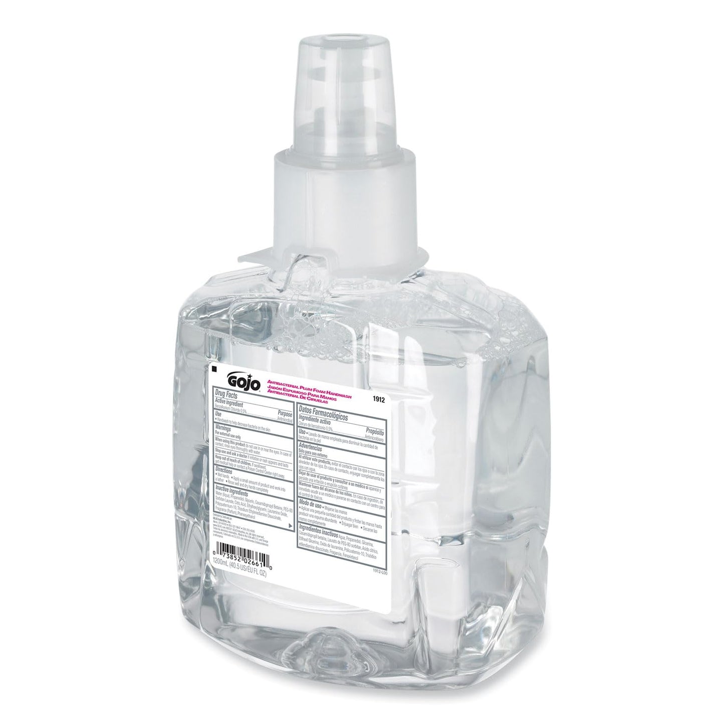 GOJO 1912-02 Antibacterial Plum Foam Hand Refill, Single Unit, 1200 mL Beauty & Personal Care GOJO