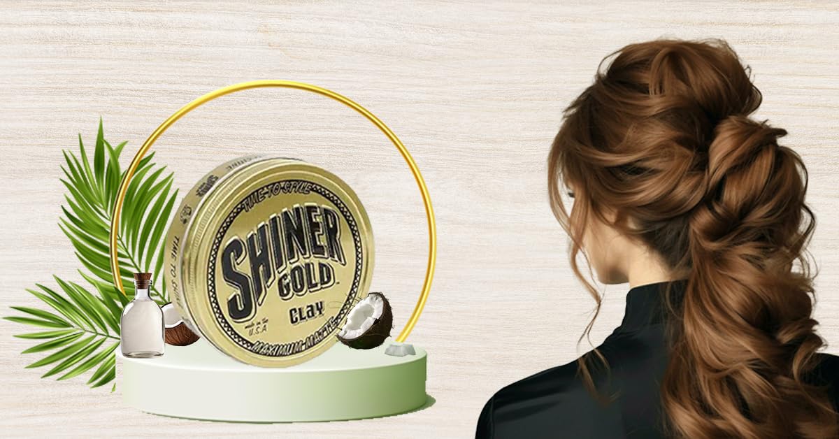 Shiner Gold Clay Pomade | Strong Hold | Matte Finish | Water-based | Coconut Scent, 3.5oz Beauty & Personal Care Shiner Gold Pomade