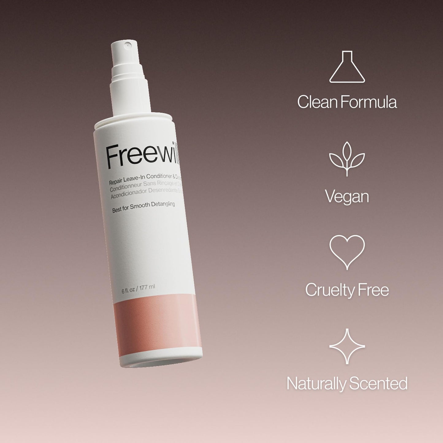 Freewill Repair Leave-In Conditioner and Detangler, Detangler Spray Reduces Risk of Damaged Hair, Adds Shine and Improves Hair Hydration Beauty & Personal Care Freewill