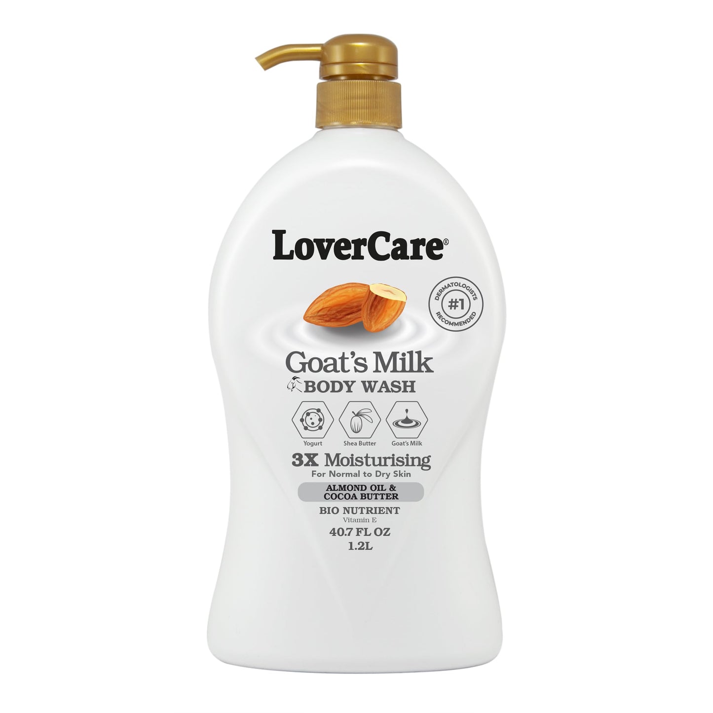Lovercare Goat's Milk Body Wash 3x Moisturising plus Bio Nutrient (Almond Oil and Cocoa Butter) 40.7 fl oz Beauty & Personal Care Lovercare