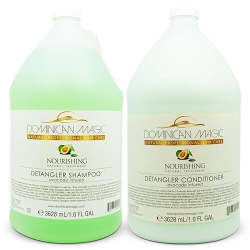 Dominican Magic Avocado Detangler Shampoo & Conditioner - 1-Gallon Duo Set - Deep Moisture & Strength for All Hair Types- Tangle-Free Hair, Salon Beauty & Personal Care DOMINICAN MAGIC