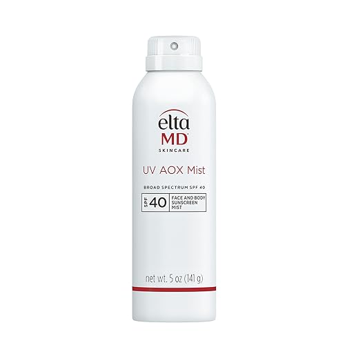 EltaMD UV AOX Mist Mineral Sunscreen Spray SPF 40, Broad Spectrum Face and Body Sunscreen with Zinc Oxide, 100% Mineral Active, Hydration Boost Beauty & Personal Care EltaMD