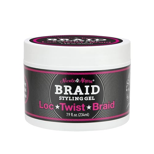 Nicole & Alyssa - Braiding Gel 7.9oz - No Flakes or Buildup, Perfect for Braids, Locs & Twists, Extra Hold, Frizz Control, Moisturizing Care Beauty & Personal Care Nicole & Alyssa
