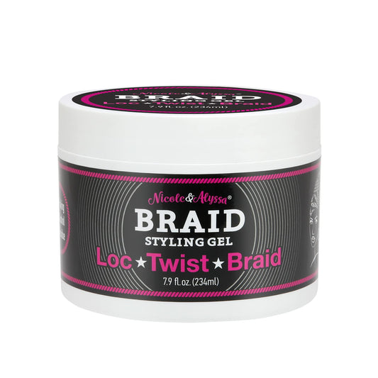 Nicole & Alyssa - Braiding Gel 7.9oz - No Flakes or Buildup, Perfect for Braids, Locs & Twists, Extra Hold, Frizz Control, Moisturizing Care Beauty & Personal Care Nicole & Alyssa