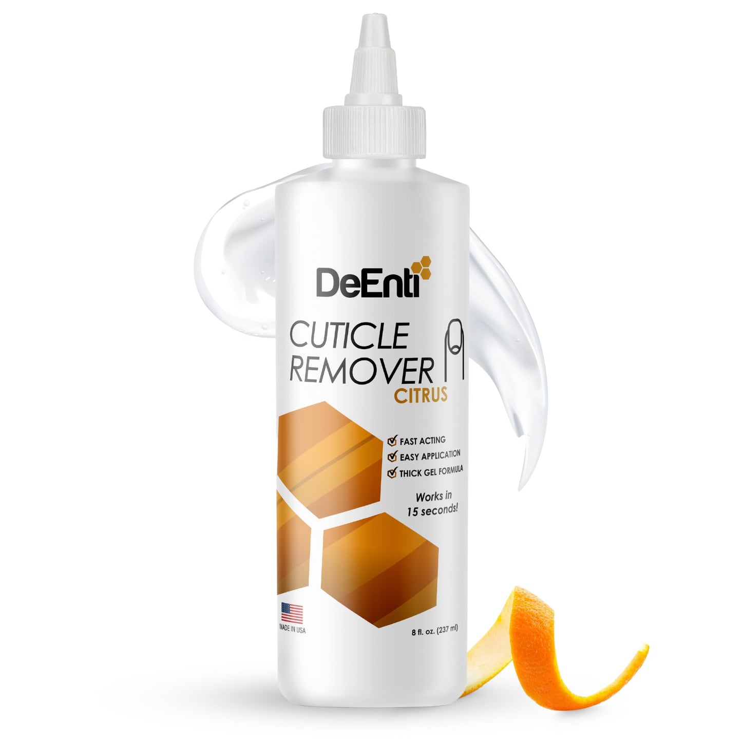 DeEnti Instant Cuticle Remover Gel, Professional Cuticle Softener with Instant 15-Second Removal, 8oz Bottle for Hand, Foot & Nail Care, Salon Quality Beauty and Personal Care DeEnti
