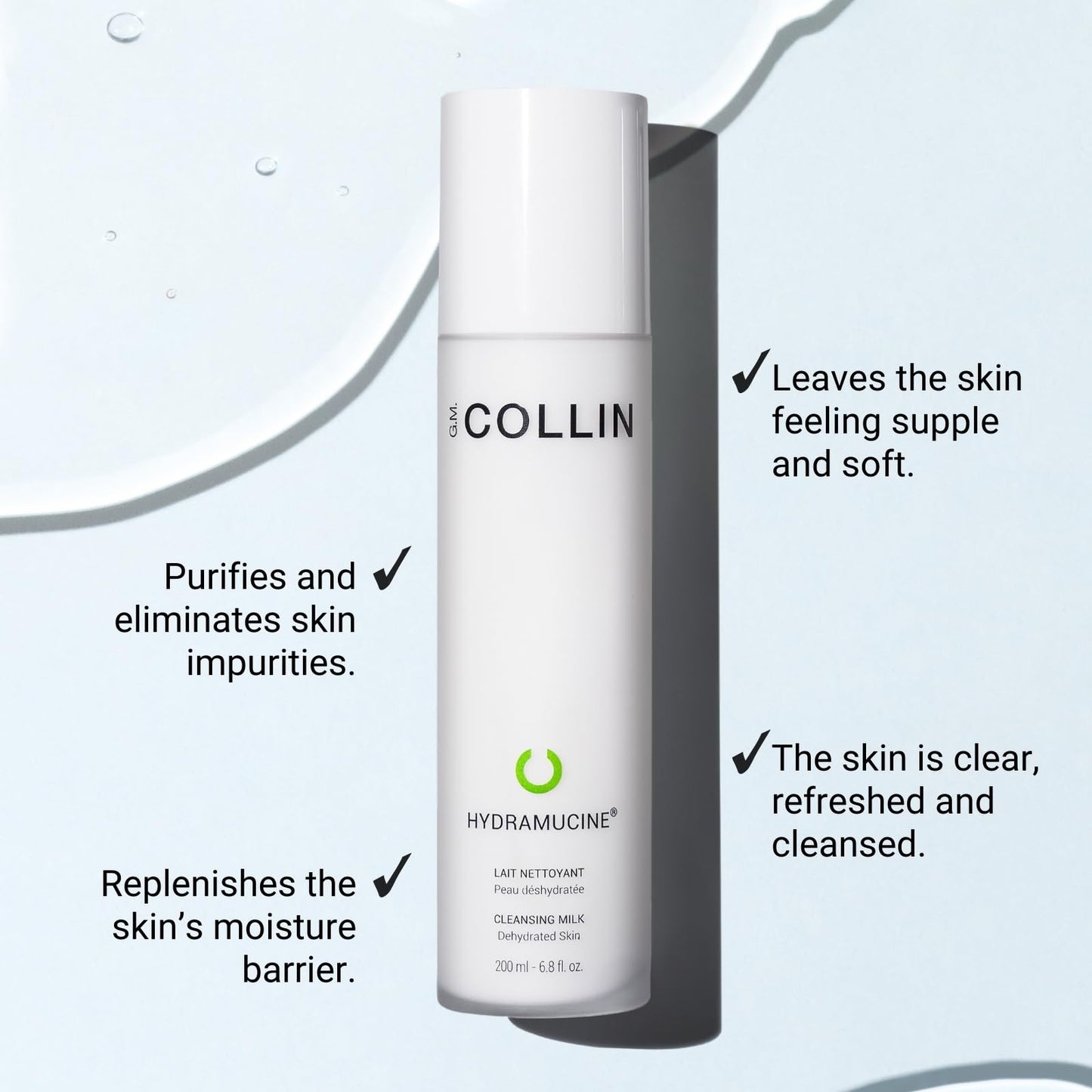 G.M. COLLIN Hydramucine Cleansing Milk | Gentle Face Wash for Dehydrated Skin | Eliminates Skin Impurities and Removes Make-up Beauty & Personal Care G.M. COLLIN