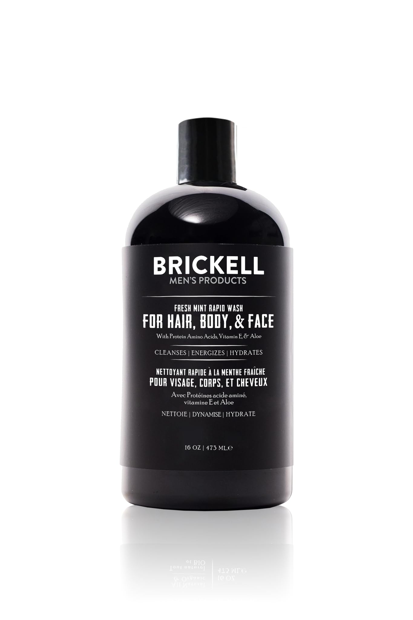 Brickell Men's Rapid Wash, 3 in 1 Body Wash Gel for Men, With Aloe, Vitamin E, and Jojoba Oil, 16 Ounce, Fresh Mint Scent Beauty & Personal Care Brickell Men's Products