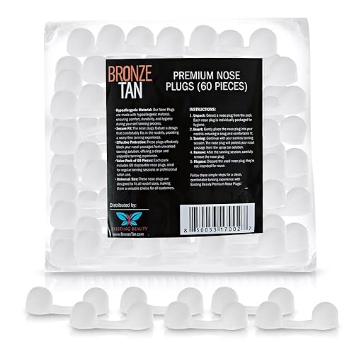 Bronze Tan Disposable Nose Filters for Professional Spray Tan - 60 Pieces, Spray Tanning Supplies - Also Ideal for Allergies & Dust - Spray Tan Nose Beauty & Personal Care Existing Beauty