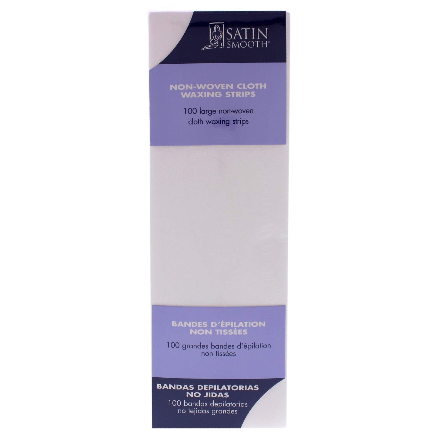 Satin Smooth Non-Woven Cloth Waxing Strips, Large, 100 ct x 1 pack Beauty and Personal Care SATIN SMOOTH