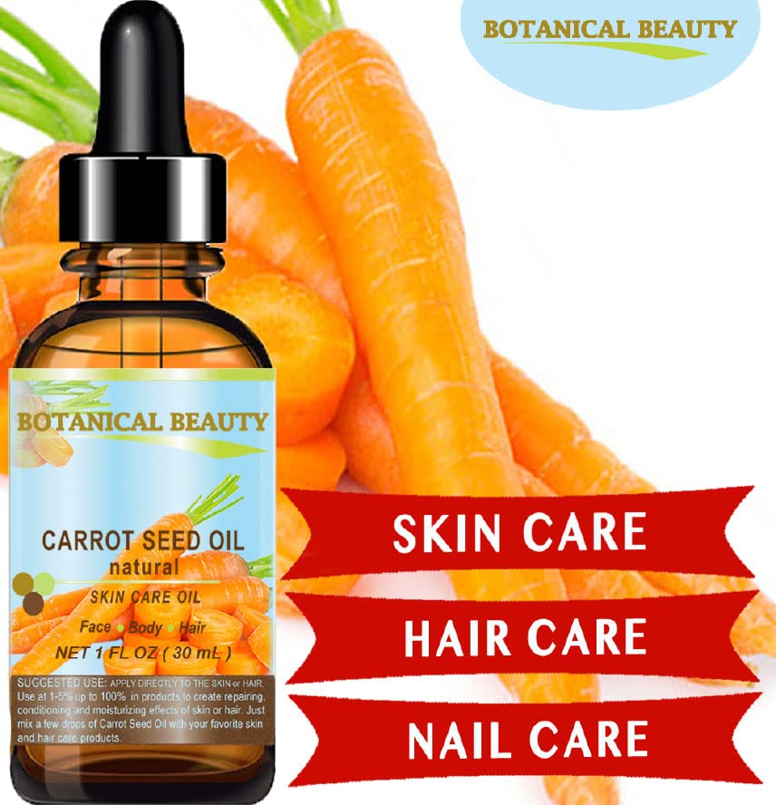 CARROT SEED OIL 100 % Natural Cold Pressed Carrier Oil. 2 Fl.oz.- 60 ml. Skin, Body, Hair and Lip Care. "One of the best oils to rejuvenate Beauty & Personal Care Botanical Beauty