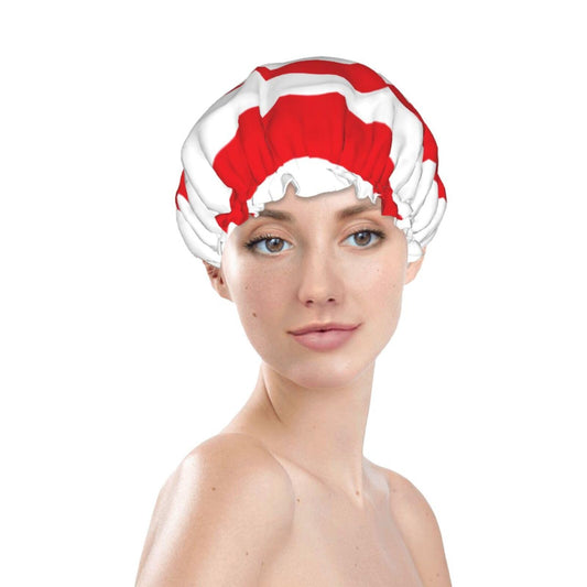 Turkish Republic Northern Cyprus Flag Prints Shower Cap Double Layer Lined Waterproof Bathing Shower Hat Beauty and Personal Care Hayyett