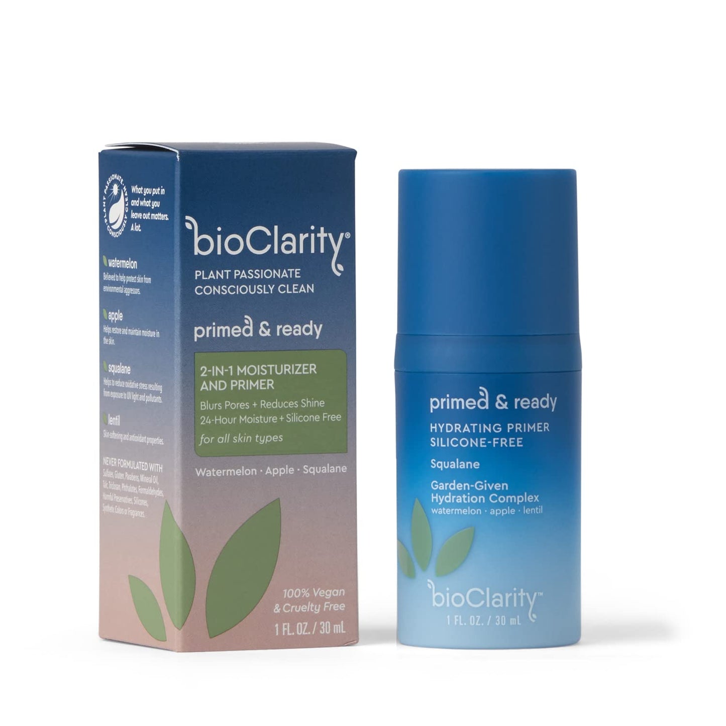 BioClarity Silicone-Free Moisturizing Primer, 100% Vegan, Non-Toxic, Doubles as Everyday Moisturizer, With Squalane, Vitamin E, Lentil & Watermelon Beauty & Personal Care BioClarity