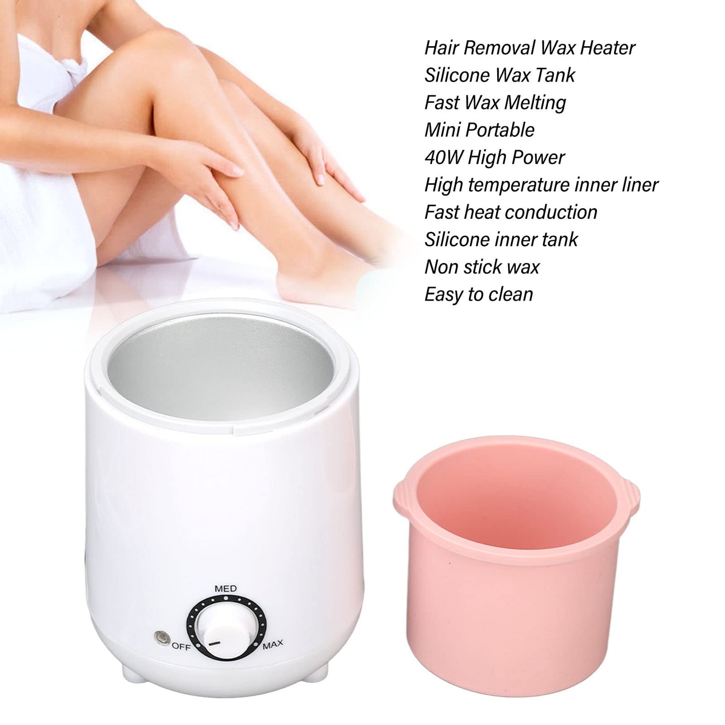 EIMSOAH Mini Waxing Kit Paraffin Wax Heater Machine Electric Wax Heater for Hand Hair Removal Silicone Inner Tank 250 Adjustable Wax Warmer Beauty and Personal Care EIMSOAH