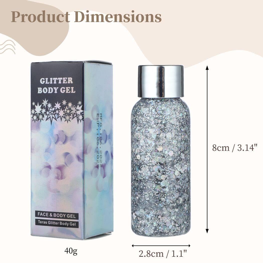 BOSREROY 3 Pack Holographic Glitter Body Gel - Liquid Sequin Sparkle for Festive Occasions Beauty & Personal Care BOSREROY