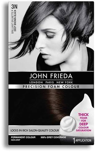 John Frieda Precision Foam Color Permanent Color, 3N Brilliant Brunette Deep Brown-Black 1 applicati Beauty & Personal Care John Frieda