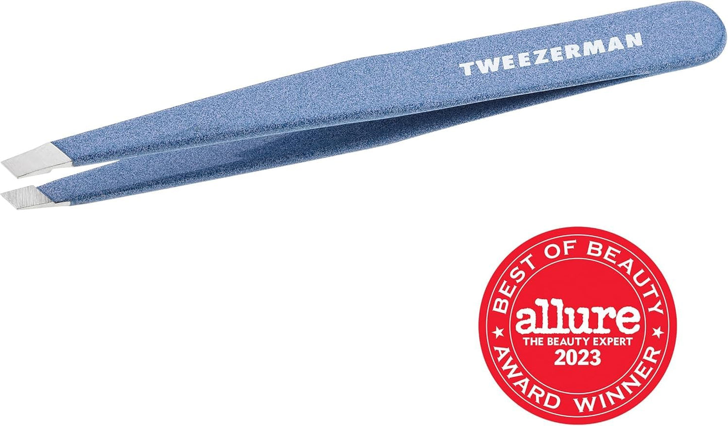 Tweezerman Stainless Steel Slant Tweezer - Eyebrow Tweezers for Women and Men (Sky Blue) Beauty & Personal Care Tweezerman