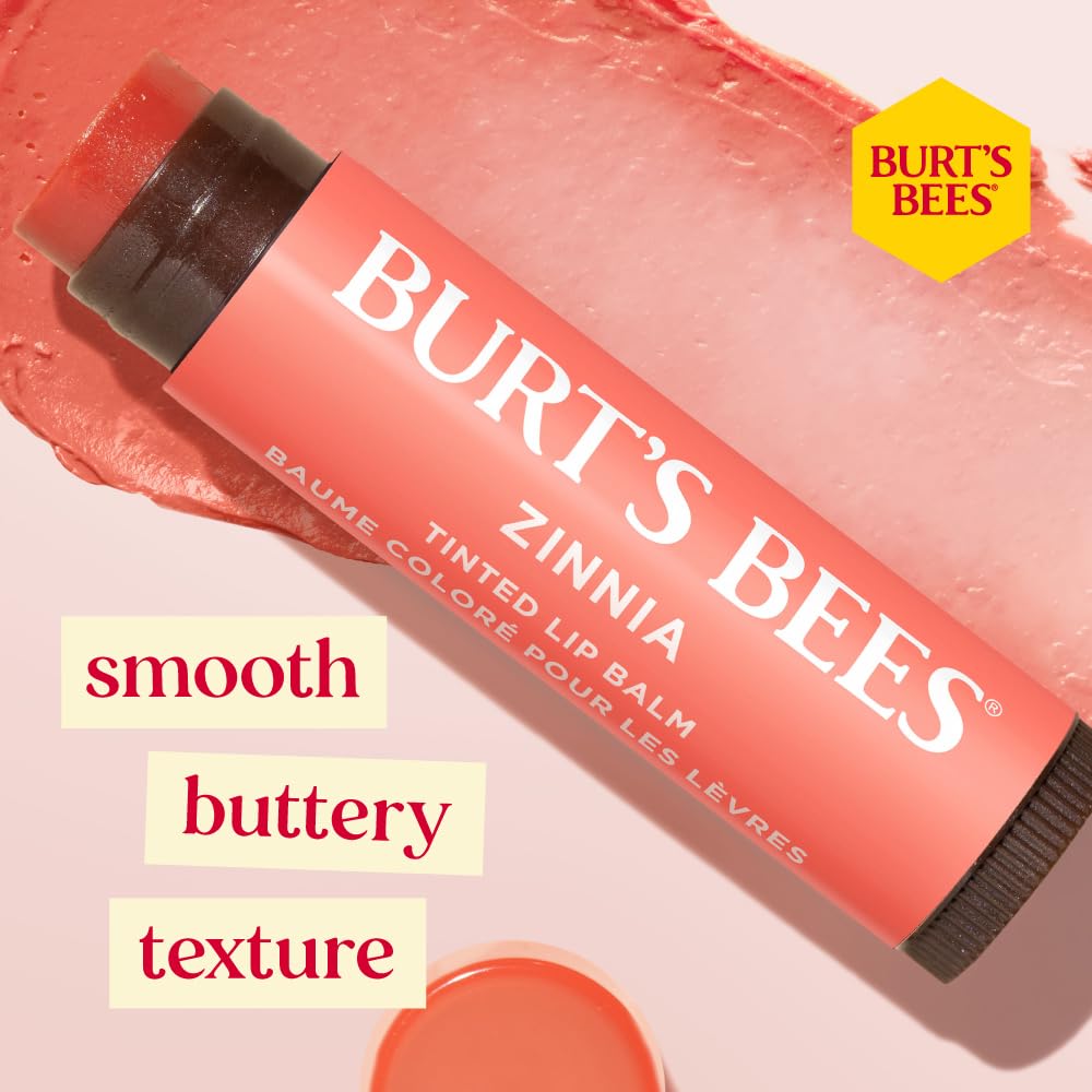 Burts Bees 100% Natural Origin Tinted Lip Balm, Zinnia with Shea Butter & Botanical Waxes - 1 Tube Beauty & Personal Care Burt's Bees