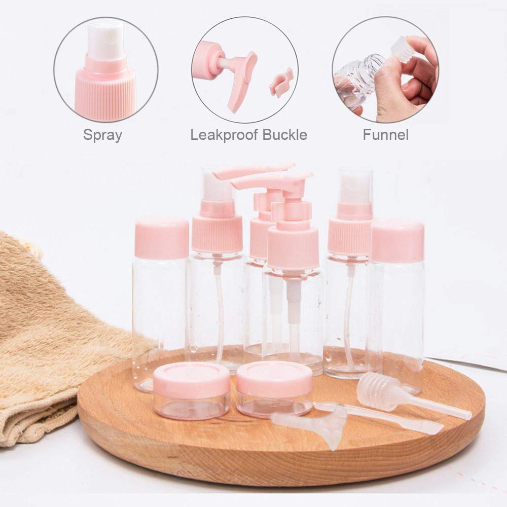 Vitog Travel Bottles Kit, TSA Approved Leak Proof Portable Toiletry Containers Set, Clear PET Flight Size Cosmetic Containers for Lotion, Shampoo Beauty & Personal Care Vitog