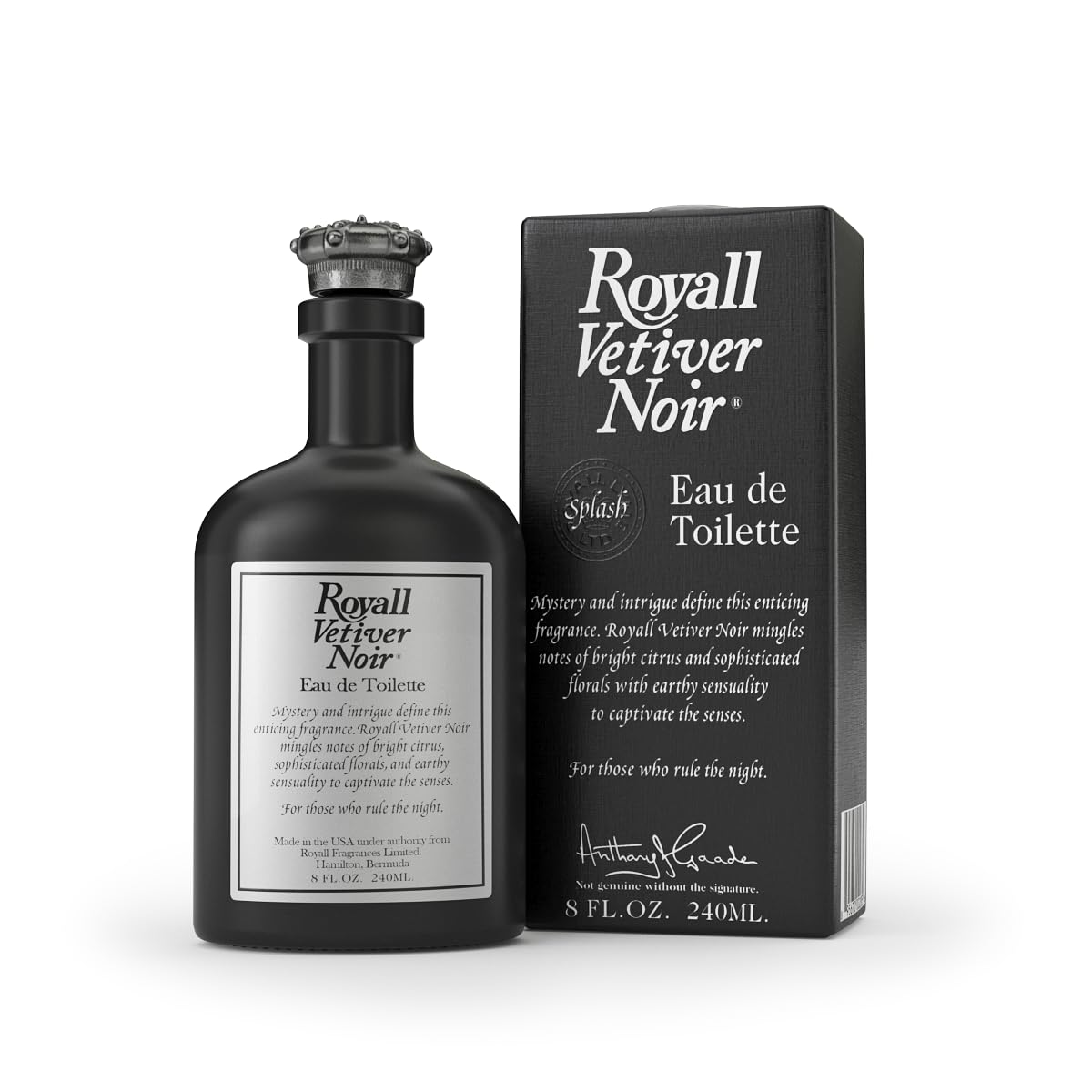 ROYALL VETIVER NOIR, Men's Eau de Toilette, Vetiver & Amber Fragrance - 8 Fl oz Splash Beauty & Personal Care ROYALL LYME