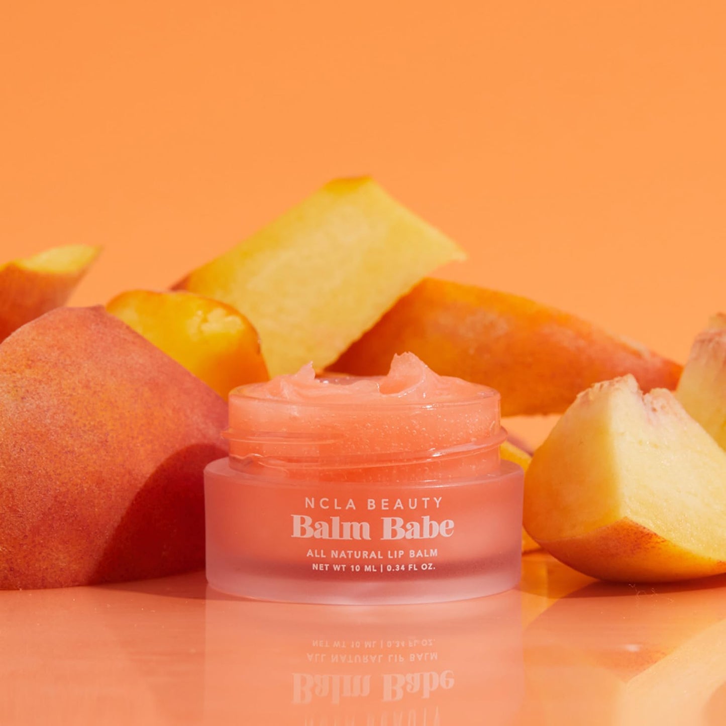 NCLA Beauty Balm Babe All Natural Lip Balm - Moisturizes Lips with Natural Oils - Infused with Vitamin C and E - Peach - 0.34 oz Beauty and Personal Care NCLA BEAUTY