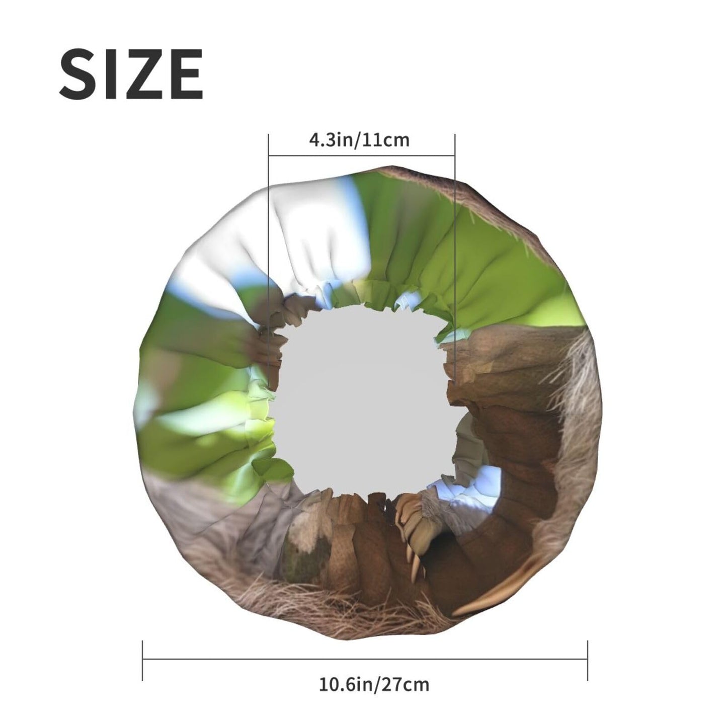 A Sloth on a Tree Branch Shower Cap for Women Men Large Reusable Shower Bonnet Double-Layer Waterproof Bath Caps Elastic Band Hair Hat for All Beauty and Personal Care BWLHJKE
