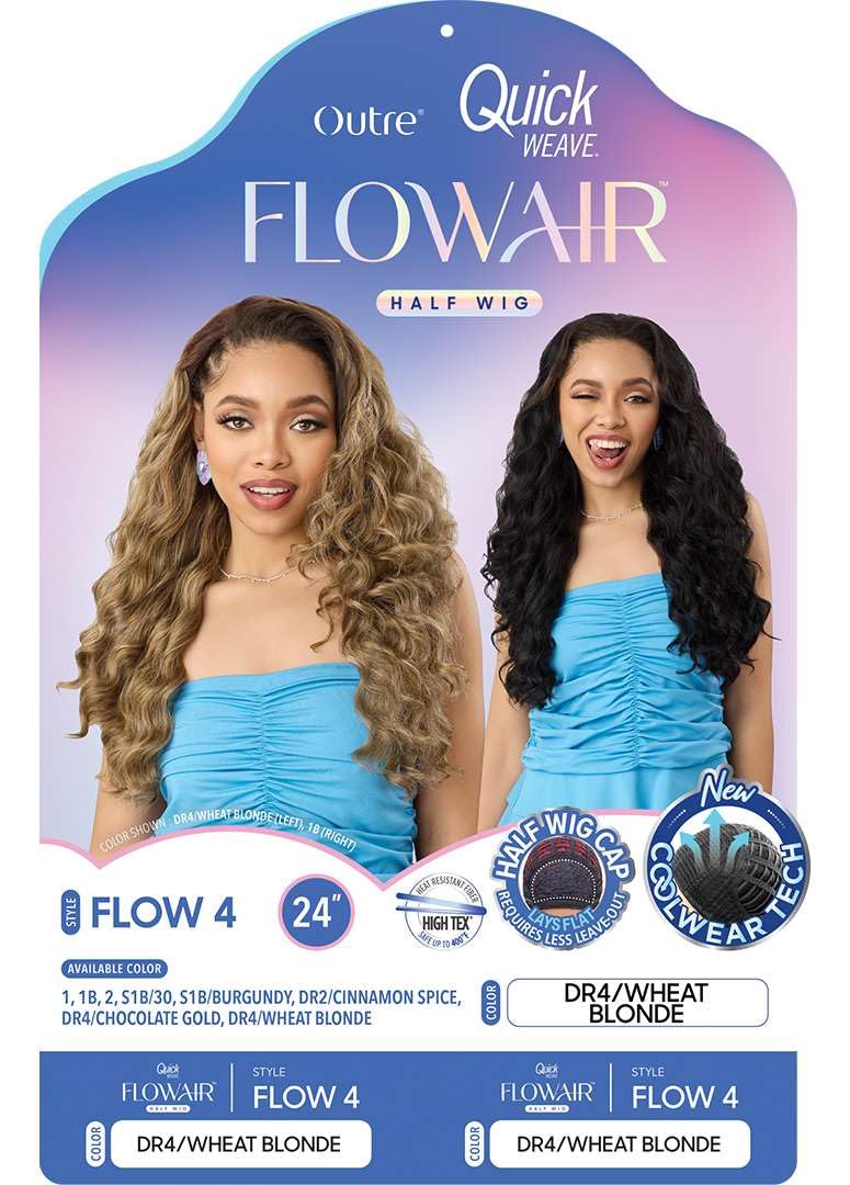Outre Quick Weave Synthetic Half Wig - Flowair - Flow 4 (DARK BROWN 2)