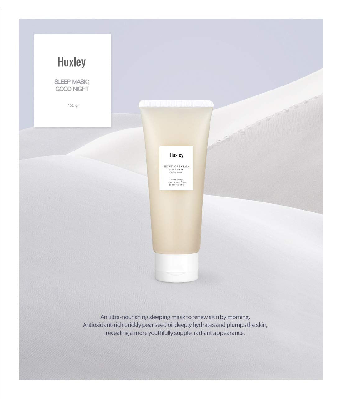 Huxley Secret of Sahara Sleep Mask, Hydrating Overnight Face Mask for Dry and Dull Skin, Korean Skincare with Cactus Extract and Cica, Barrier Beauty & Personal Care Huxley