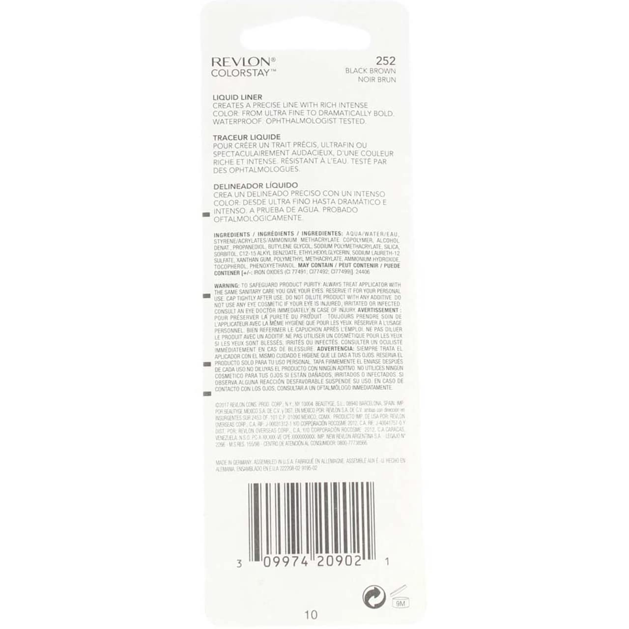Revlon ColorStay Liquid Liner Eye Makeup, Black-Brown [252], 0.08 oz (Pack of 7) Beauty & Personal Care REVLON
