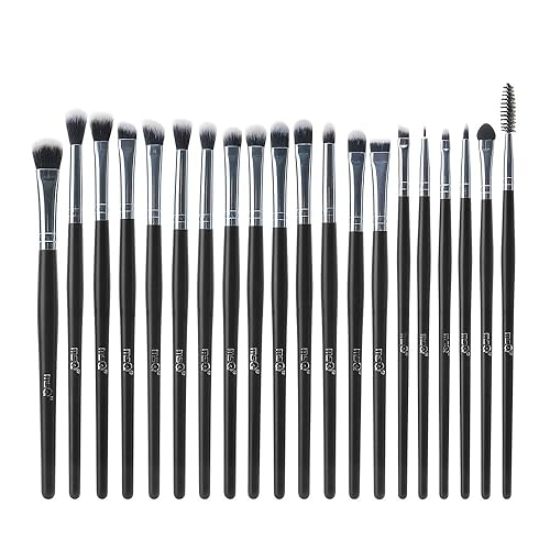 MSQ Eyeshadow Brushes Set 20pcs Makeup Eye Brushes Eyeshadow Blending Brush Eyebrow Eyeliner Lip Brush Beauty Brushes-Black Beauty & Personal Care MSQ