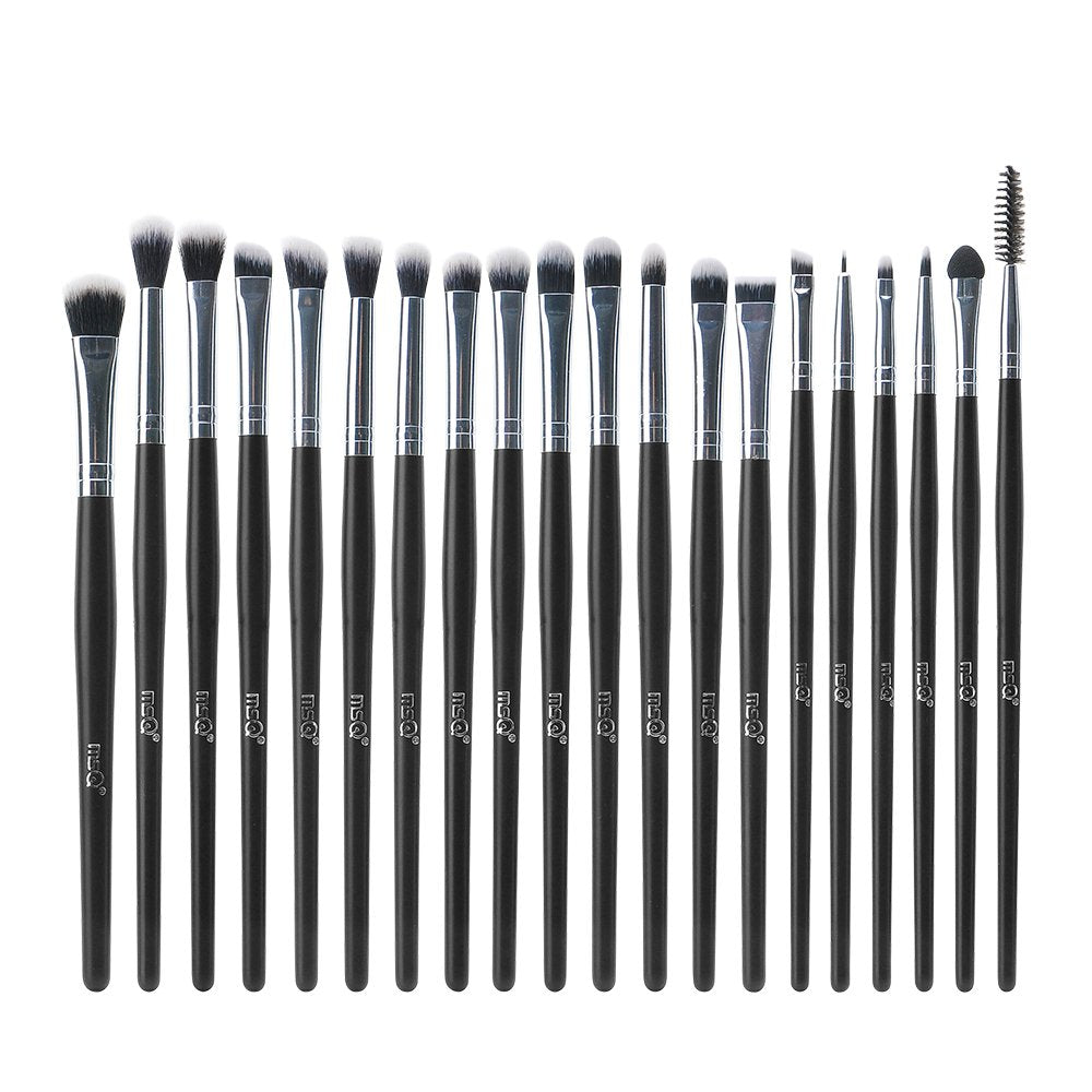 MSQ Eyeshadow Brushes Set 20pcs Makeup Eye Brushes Eyeshadow Blending Brush Eyebrow Eyeliner Lip Brush Beauty Brushes-Black Beauty & Personal Care MSQ