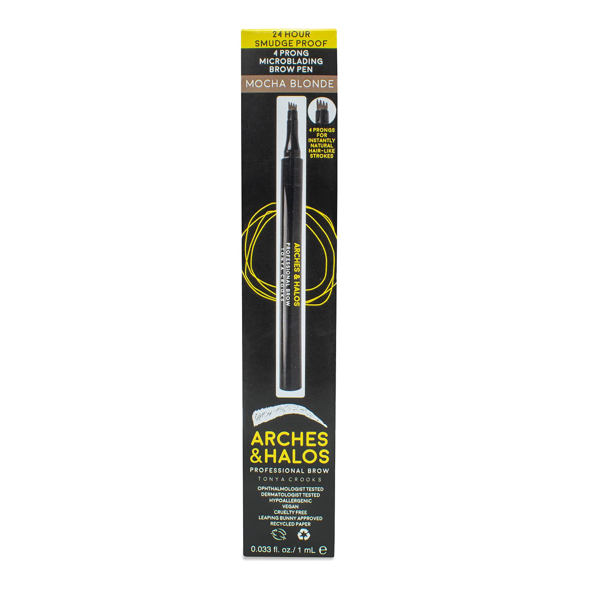 Arches & Halos Microblading Brow Shaping Pen - Fuller, More Defined Brow - Long-lasting, Smudge Resistant, Rich Color - Vegan and Cruelty Free Makeup