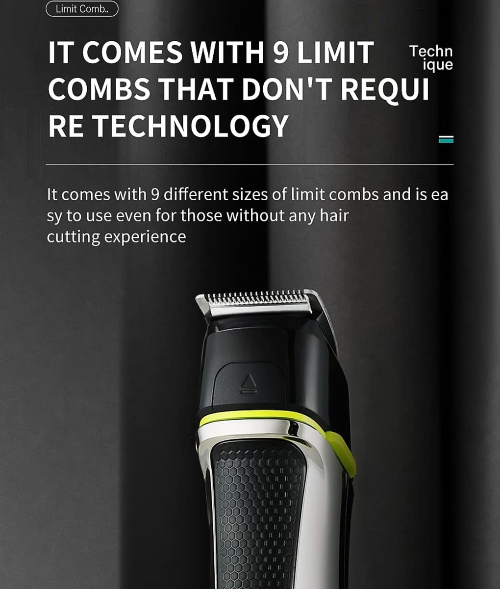 GLESVOWIO Pro Hair Clipper Rechargeable 5-in-1 Barber Tool Set Electric Clippers for Waterproof Carving and Shaving(Kit) Beauty and Personal Care GLESVOWIO