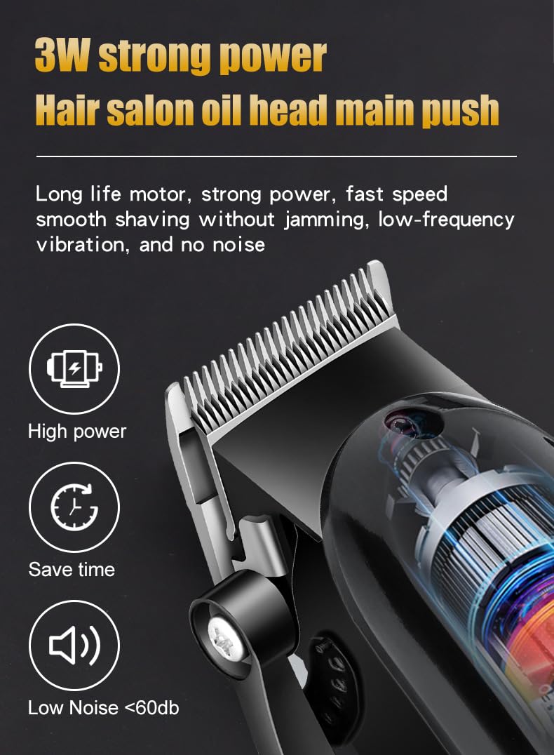 GLESVOWIO Household Digital Display Professional Hair Clipper Clippers and Trimmers Set with 4 Guide Combs Electric Cutting Machine Low Noise Beauty and Personal Care GLESVOWIO