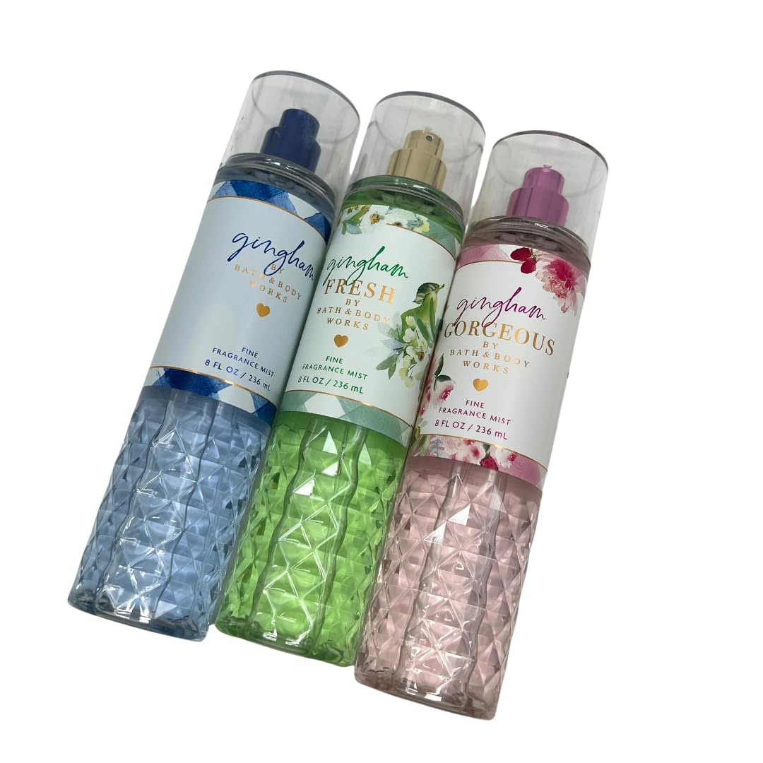 Bath & Body Works Gingham Mists - Pack of 3 - Gingham Original, Gingham Fresh, Gingham Gorgeous - 2023 NEW SCENTS