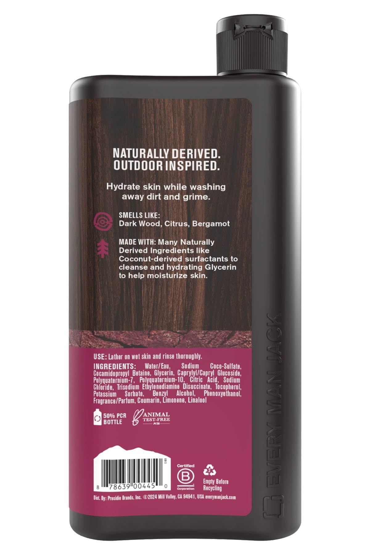 EVERY MAN JACK Crimson Oak Body Wash, 16.9 FZ Beauty & Personal Care Every Man Jack