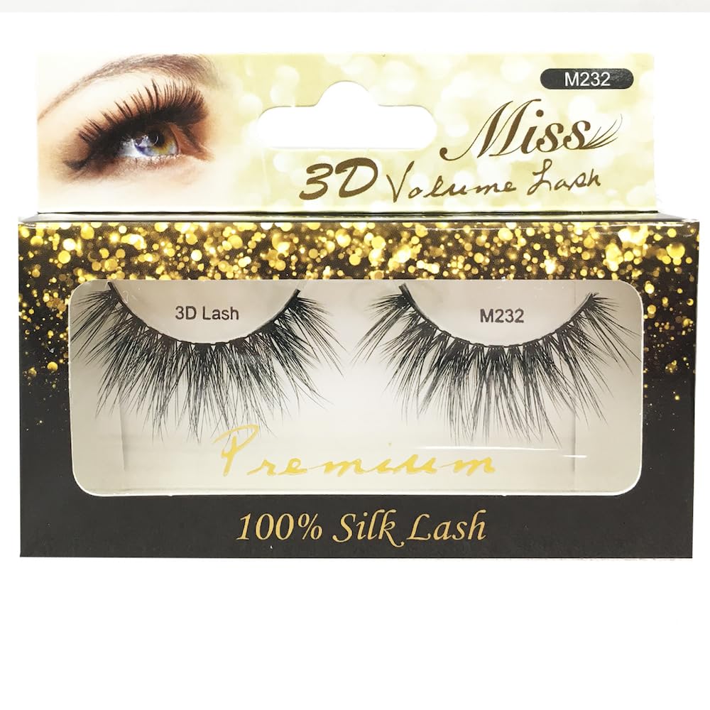 "4 Pairs" Miss Lash 100% Handmade Tapered 3D Volume lash M232 Beauty & Personal Care Miss Lashes