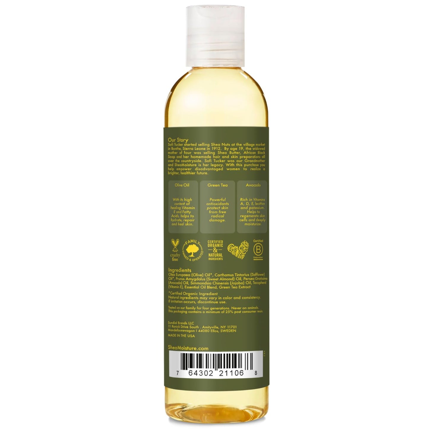 SheaMoisture Massage Oil - Olive & Green Tea with Avocado Oil, Deeply Moisturizing Bath & Body Massage Oils for Dry Skin, 8 Fl Oz Beauty & Personal Care Shea Moisture
