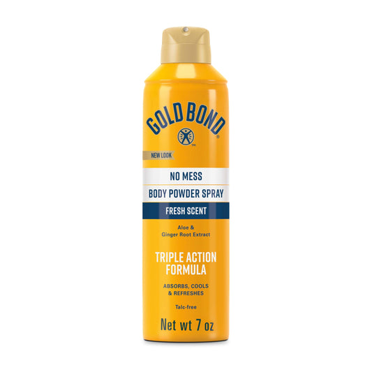 Gold Bond No Mess Talc-Free Body Powder Spray, 7 oz., Fresh Scent, with a Triple Action Formula Beauty and Personal Care Gold Bond